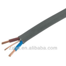 Stromkabel für die feste Verkabelung mit festen Kupferdrähten aus PVC-Isolierung und Mantel flach